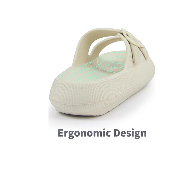 Slides for Women/ Men Double Buckle Adjustable Thick Sole Pillow Slippers - Picture 4 of 6